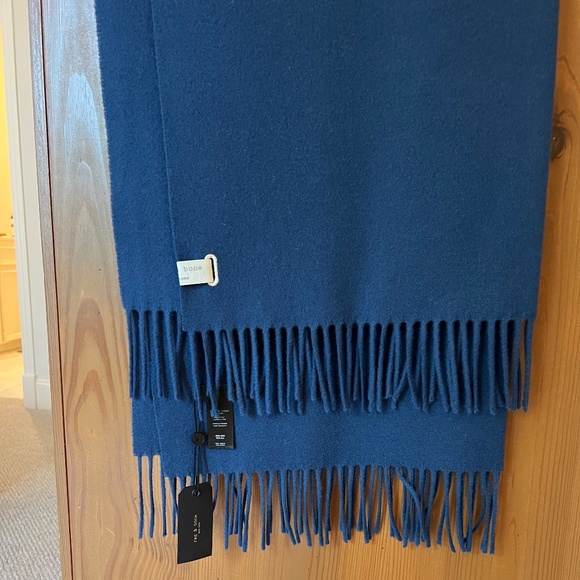 Rag & Bone Wool Scarf - Blue, with Fringe. NWT - Picture 7 of 7